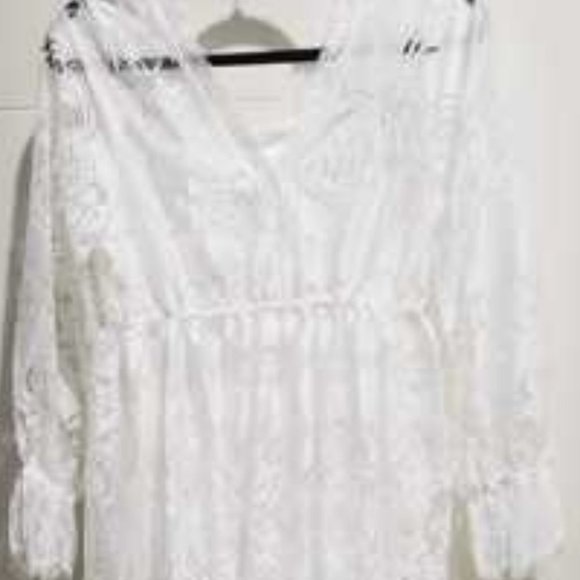 Boho Beauty All over Lace Flounce Sleeve maxi Dress - Picture 10 of 16